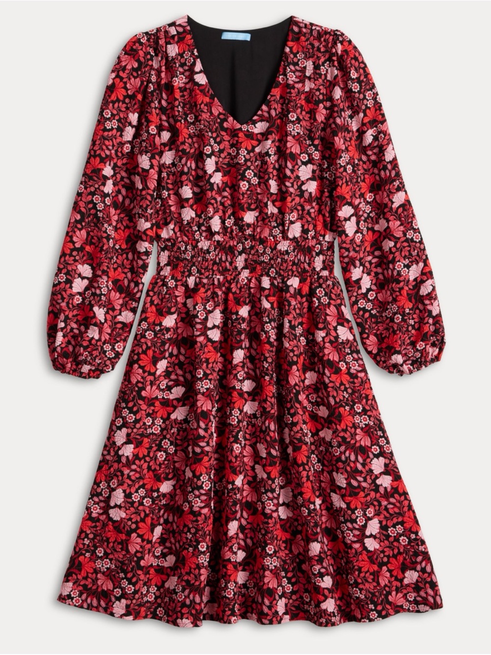 Draper James Red and Pink Floral Midi Dress - Picture 1 of 6
